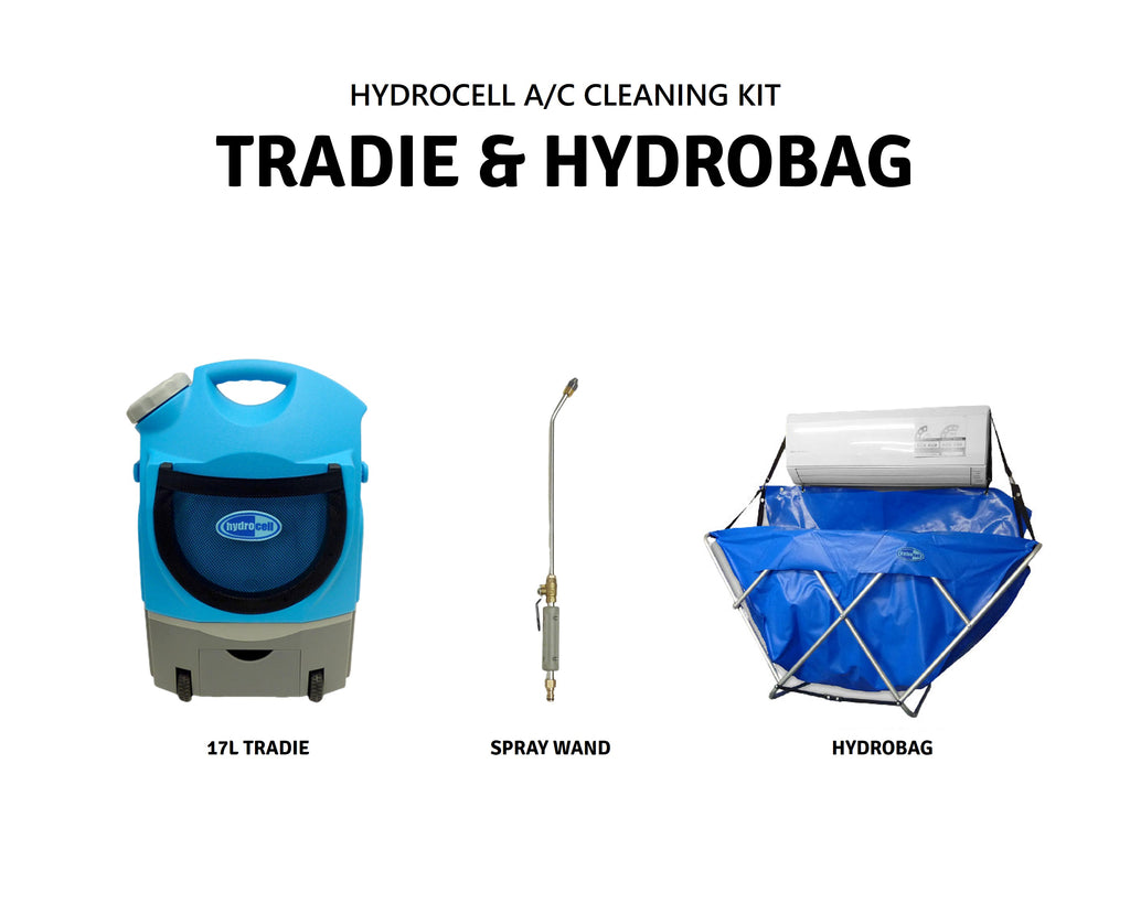 Hydrocell A/C Cleaning Kit (Hydrobag, 17L Tradie Pressure Washer, Spray Wand) HYD-KIT