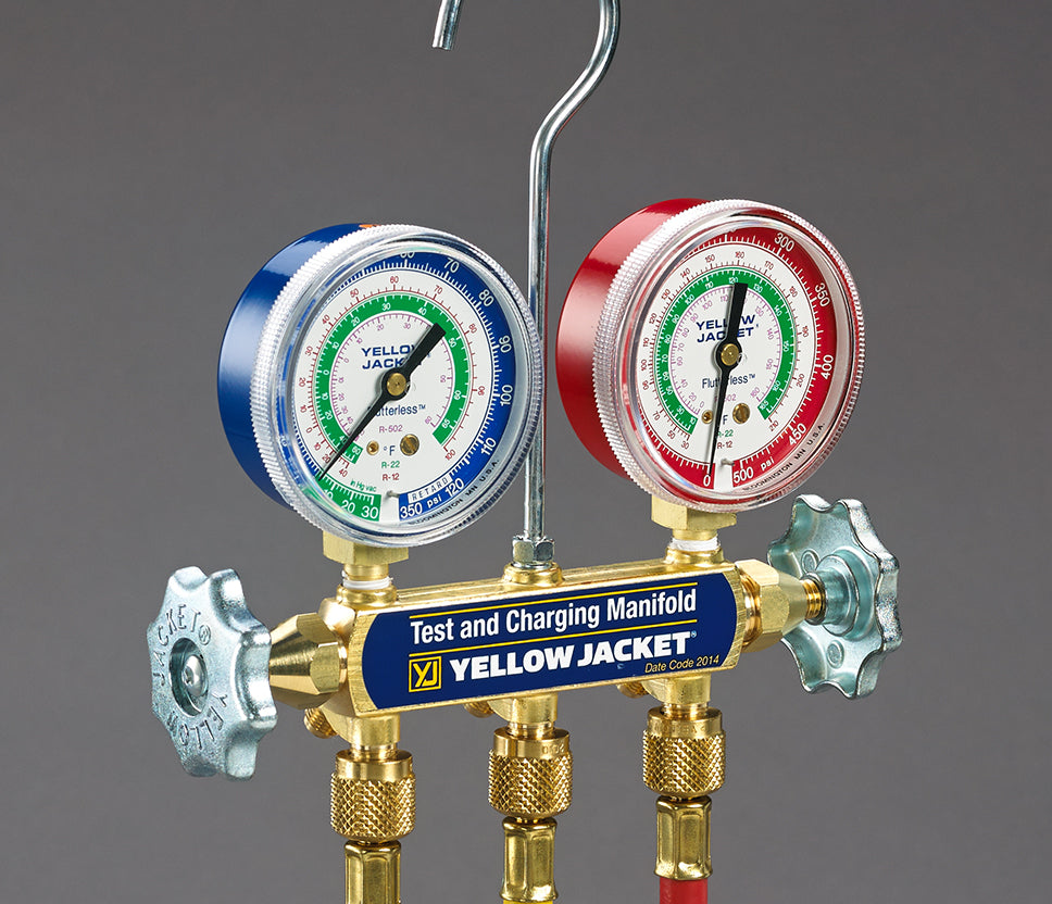Yellow Jacket Manifold with 2-1/2" Gauges R32/410A 41652