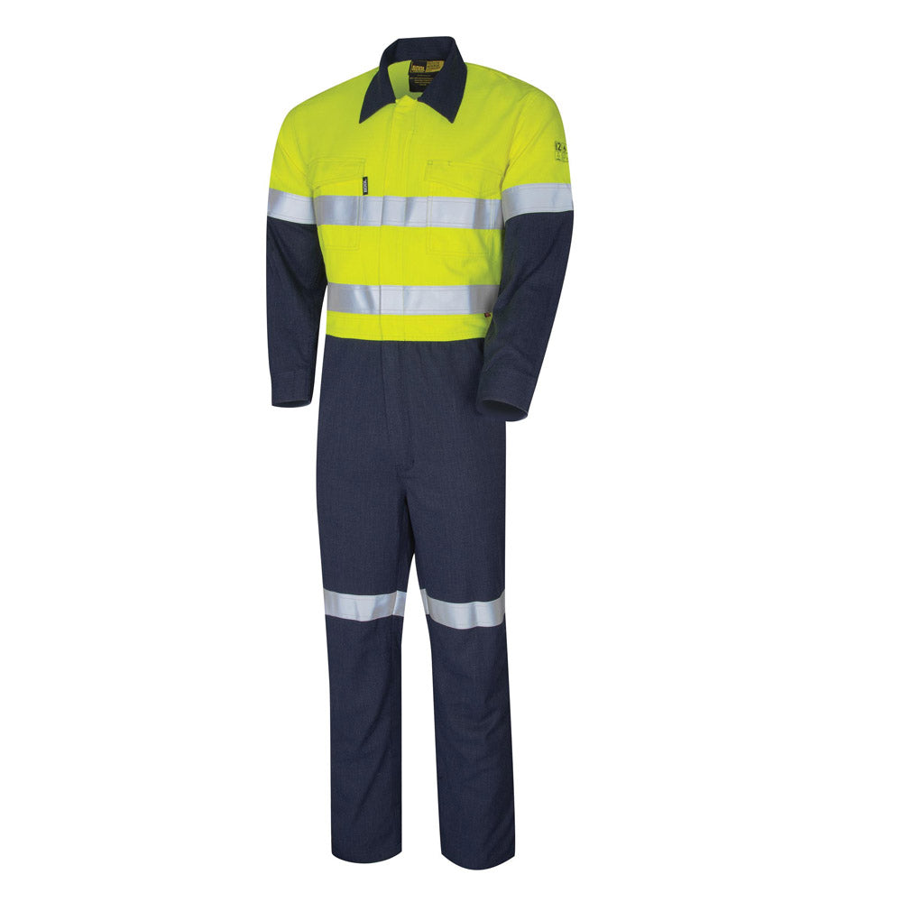Bool Parvotex Arc Flash HRC2 Two Tone 9.6cal/cm2 Yellow/Navy - ARC-COVERALL2-P-YN