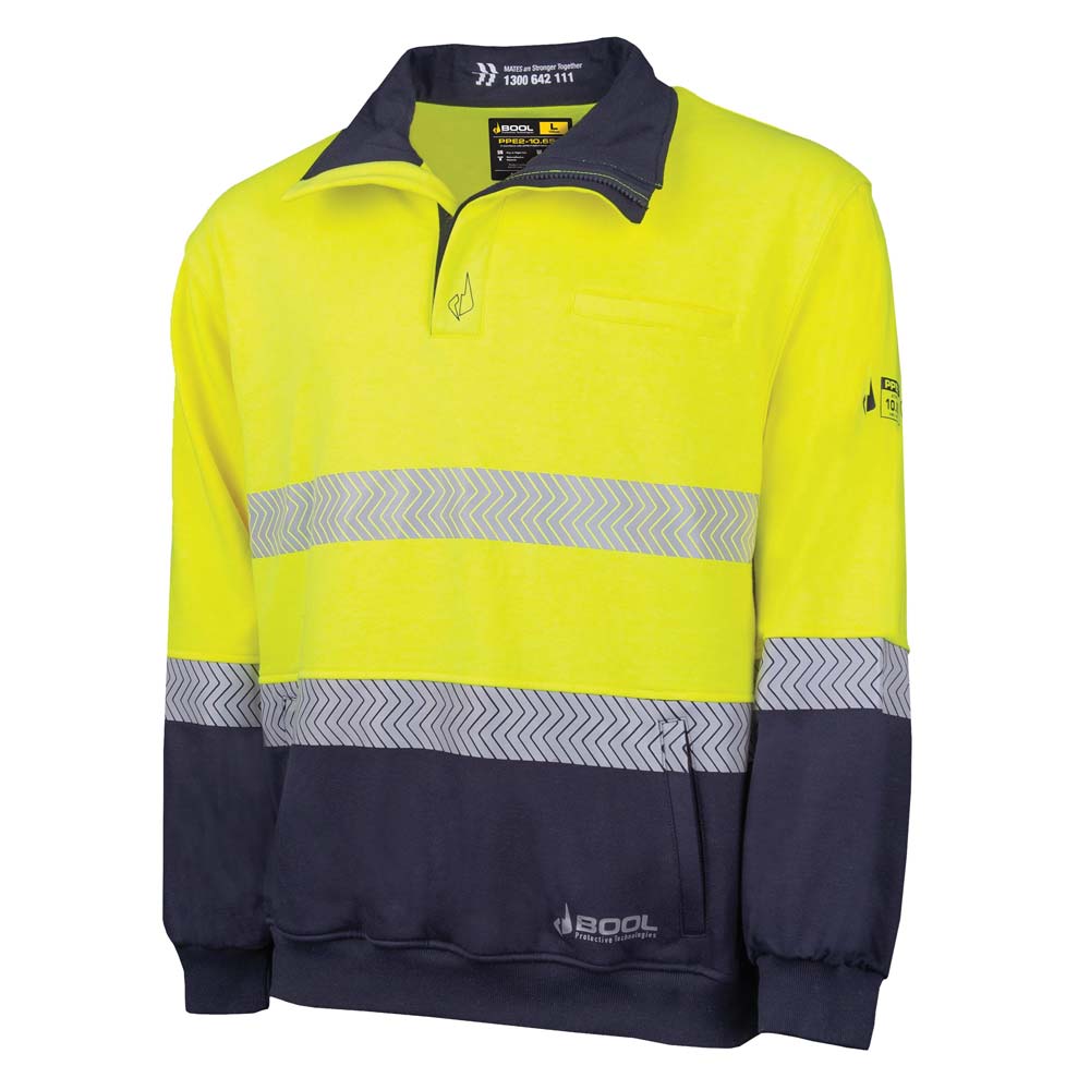 Bool Arc Flash Two Tone Water Repellent Fleece Jumper HRC2 10.6cal/cm2 - ARC-FLEECE2-B-BW2350T1