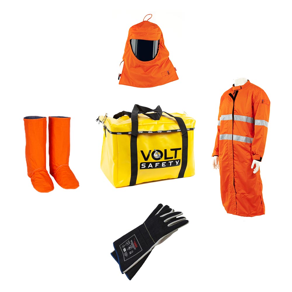 Volt Safety Arc flash Switching Coat Kit HRC2 12cal/cm2 with Hood - ARC-KIT2-SWC-HOOD