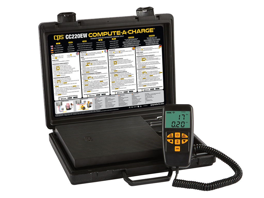 CPS Compute-a-Charge Refrigerant Scale 100kg Semi-Programmable with Bluetooth CC220EW
