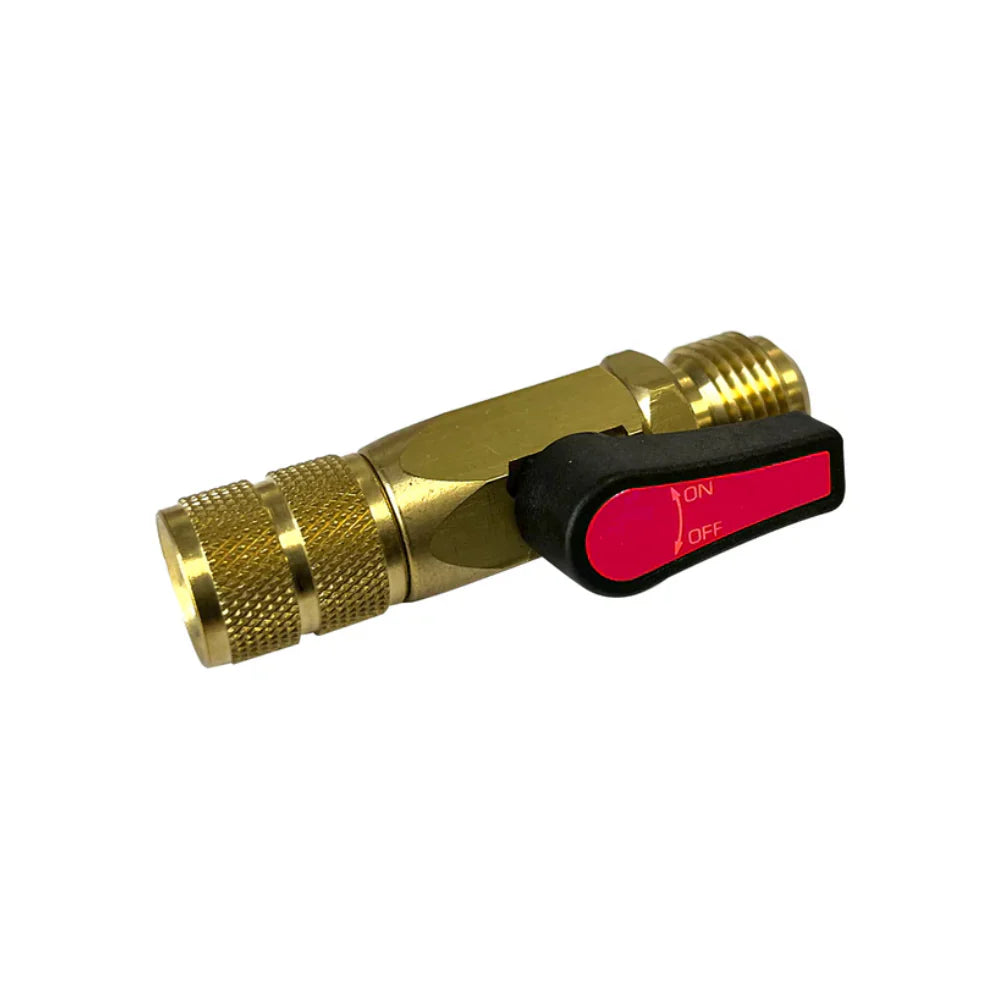 Javac Refrigerant Ball Valve 1/4" F SAE x 1/4" M SAE E33021R