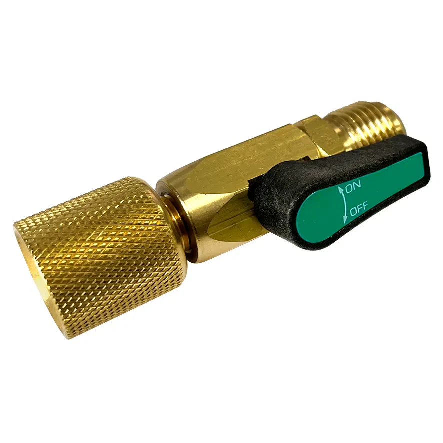 Javac Refrigeration Ball Valve 3/8" F SAE x 3/8" M SAE E33027