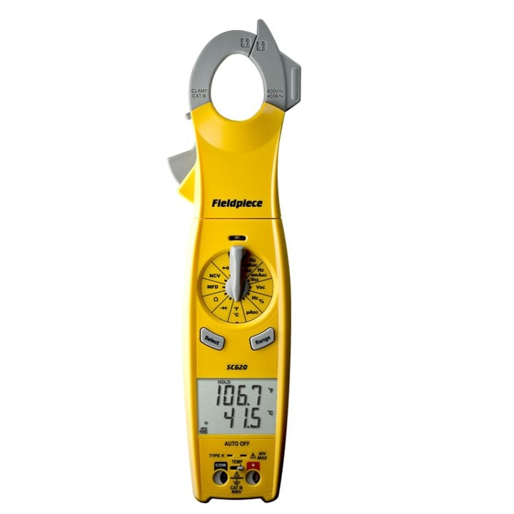 Fieldpiece Dual Display 400AAC Swivel Clamp Meter with Temperature - SC620