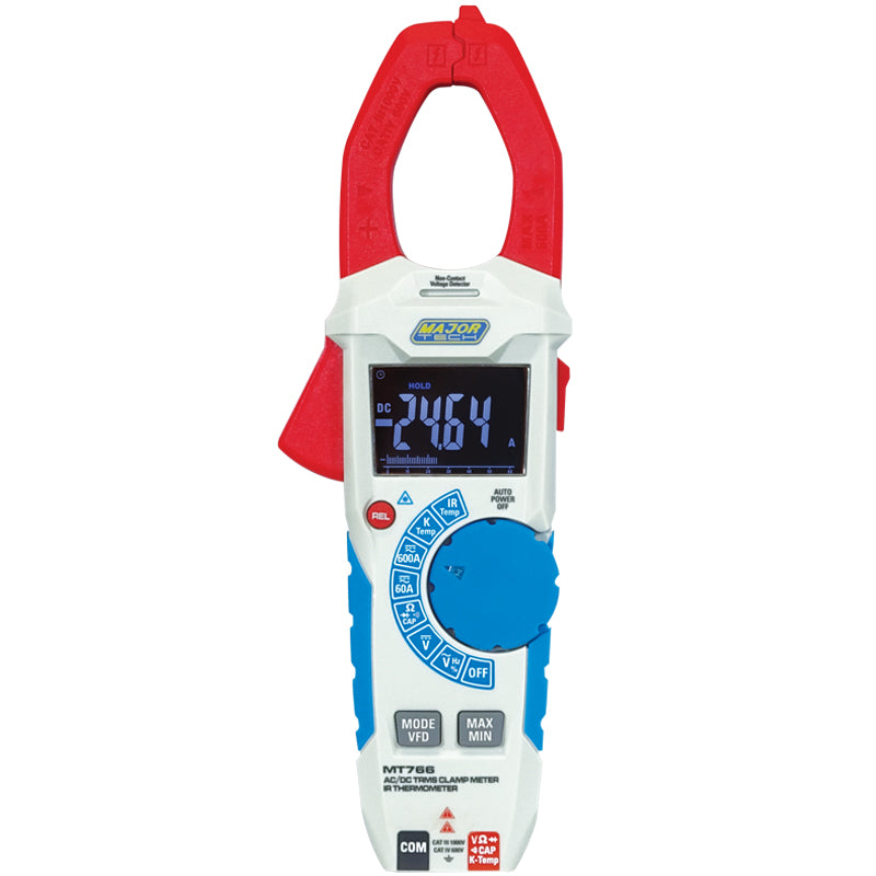 Cool Meter Panel Major Tech MT766 True RMS AC/DC IR Thermometer Clamp Meter – Cool Tools ...
