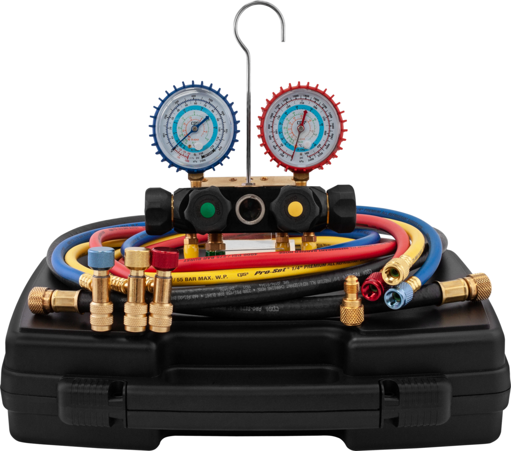 Cps R134a Machine CPS MV4TP5 BlackMax® 4-Valve R134A/R22/R404 Manifold Gauge Set with 5 ...