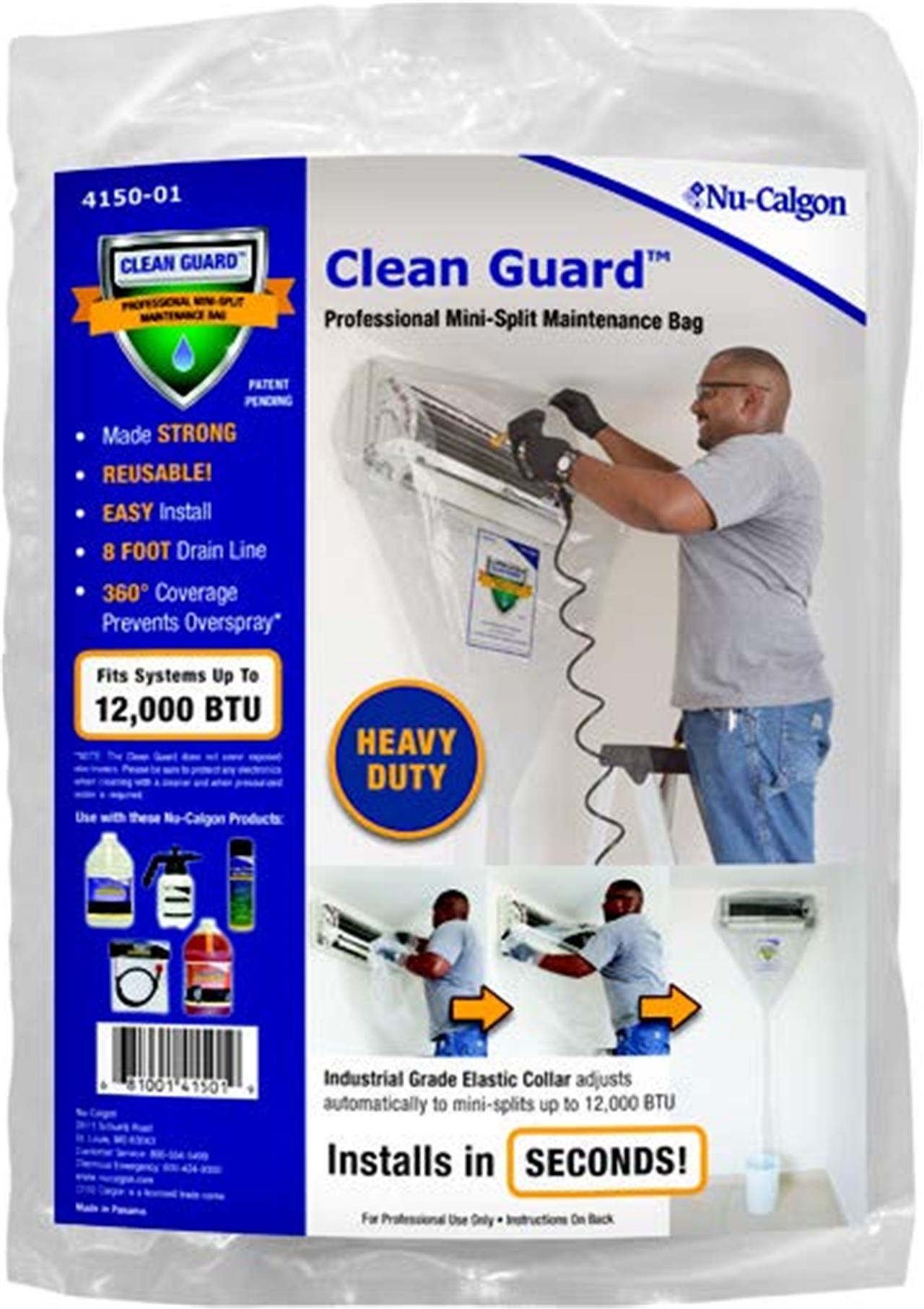 Clean Gaurd Nu-Calgon 4150-01 Clean Guard Mini-Split Cleaning Bag – Cool Tools HVAC-R