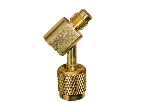 Fieldpiece Angled Brass Hose Adaptor 5/16" to 1/4" RHCM45