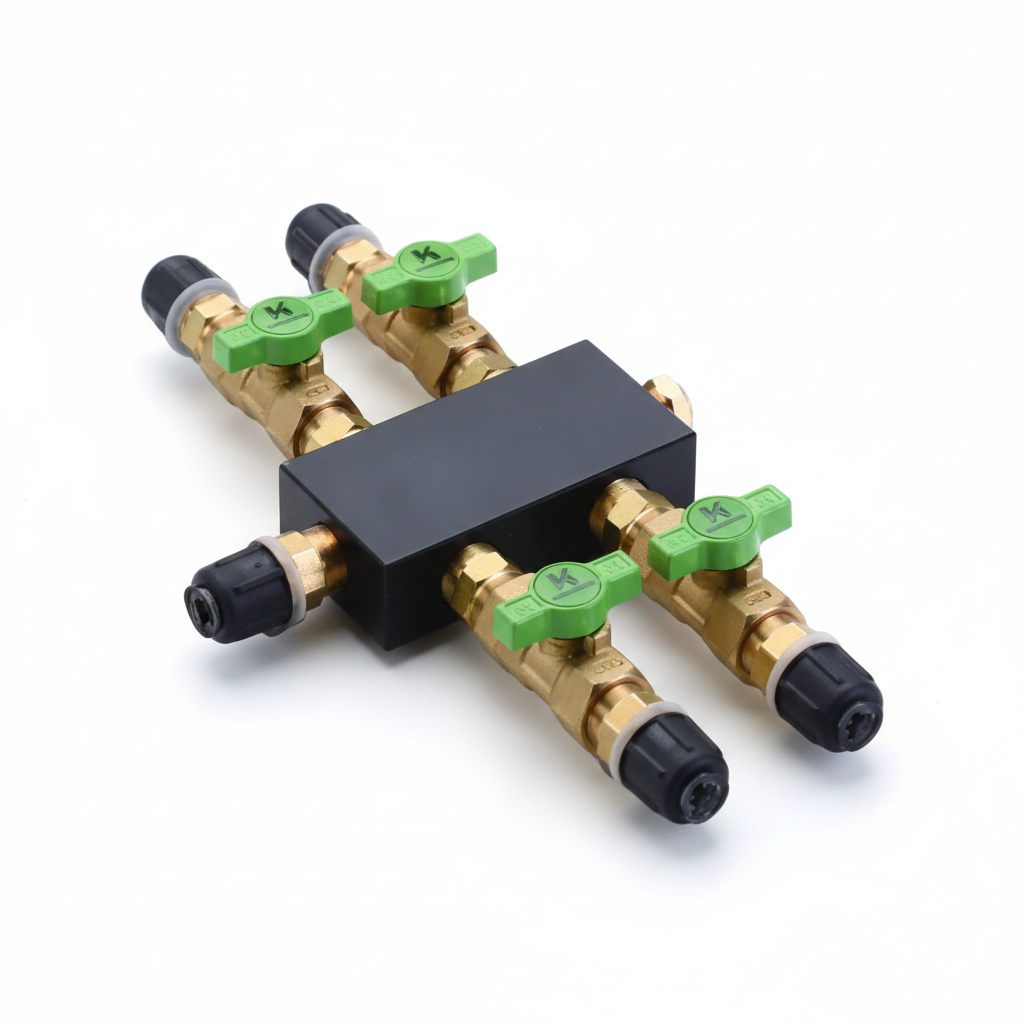 Tasco 3/8″ Male Manifold Block with 4 Branch Ball Valves TA110V-31