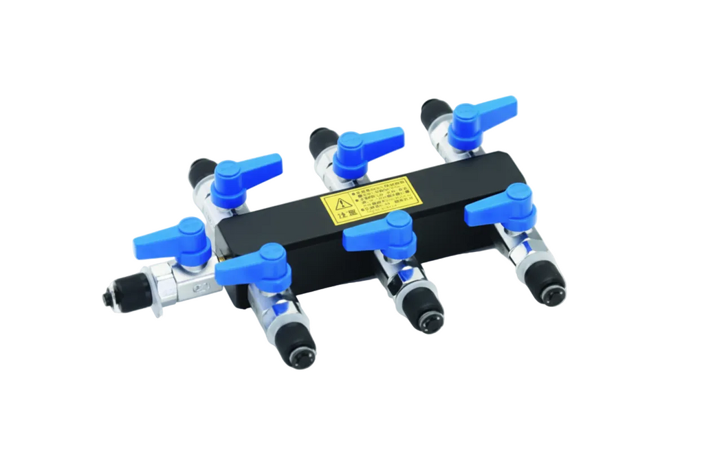 Tasco 1/4″ Male Manifold Block with 6 Branch Ball Valves TA110V-1