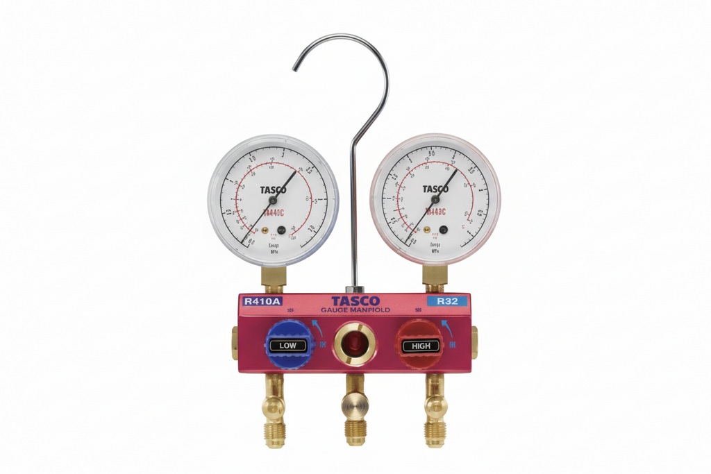 Tasco Ball Valve Manifold with 80mm Gauges TA122GB-EXP