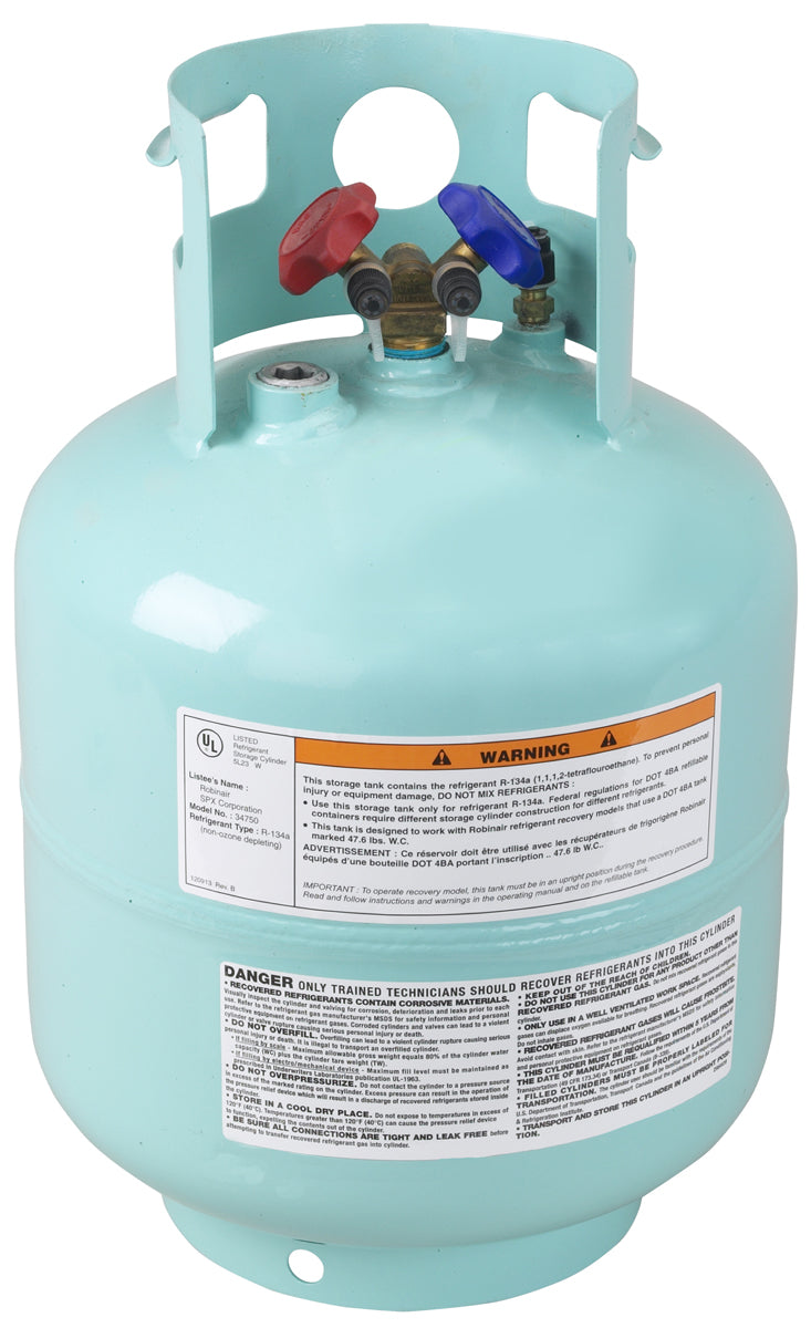 Robinair R134A 22kg Refrigerant Cylinder - 34750RA – Cool Tools HVAC-R