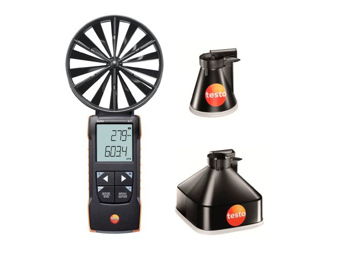 Testo 417 Compact Vane-Anemometer with Funnel Set 0563 1417