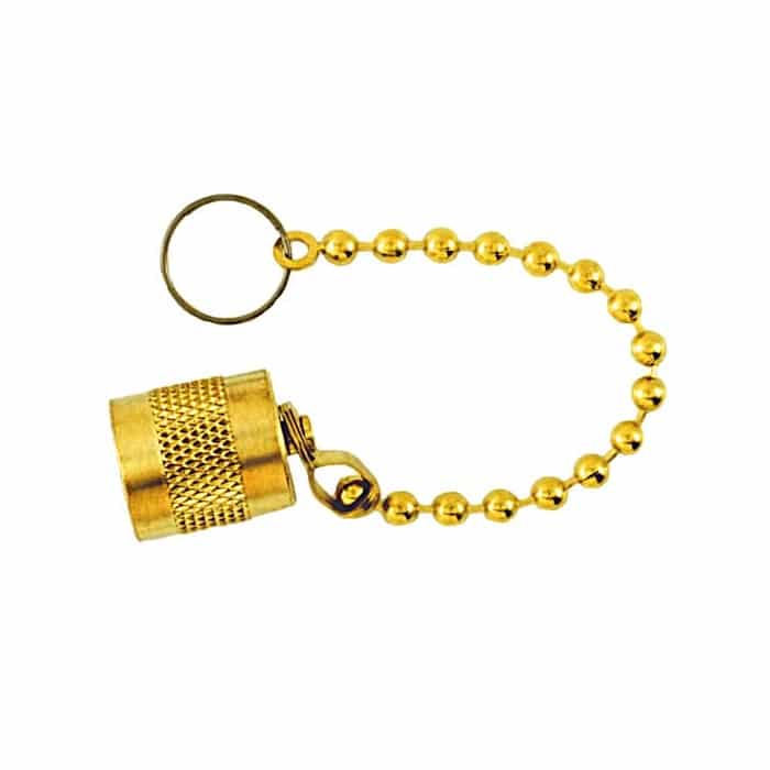 C&D 1/4" Flare Brass Cap with Keeper Chain (Pack of 6) - CD2265
