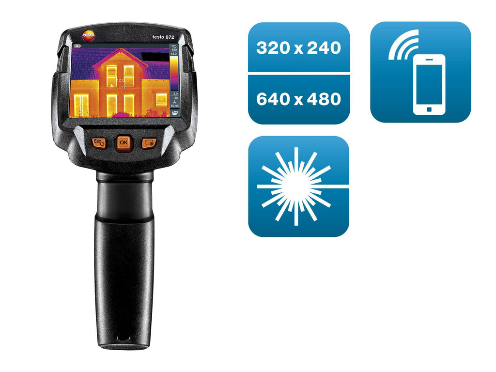 Testo 872 Thermal Imaging Camera 320 x 240 Pixels with Thermography App and Integrated Laser Marker - 0560 8721