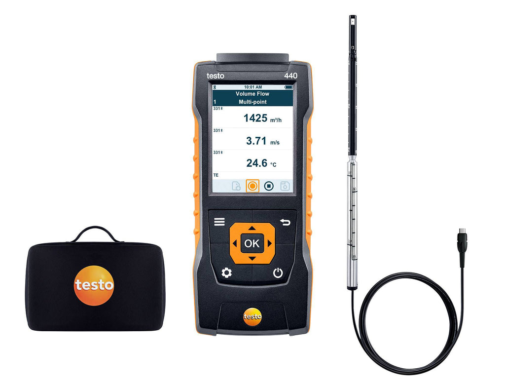 Testo 440 Hot Wire Set for Measurements in Ventilation Ducts - 0563 4400