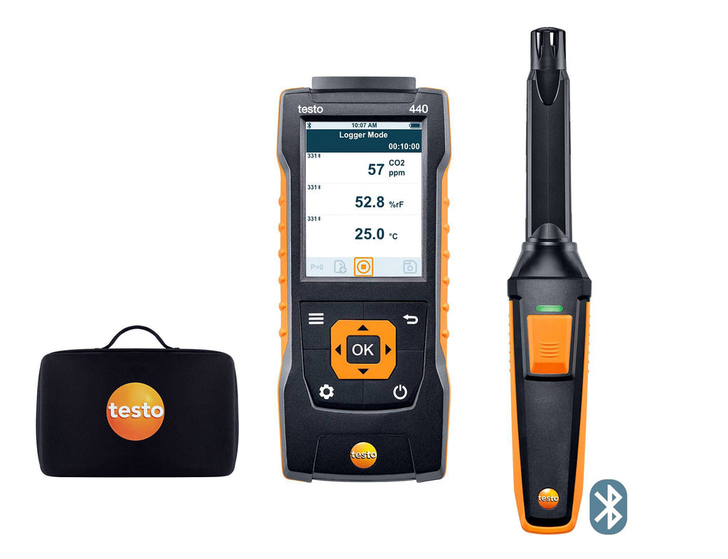 Testo 440 CO₂ Set with Bluetooth for Evaluating Indoor Air Quality - 0563 4405