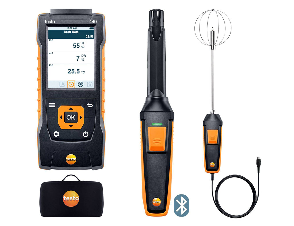 Testo 440 Indoor Comfort Combo Set with CO₂ and Turbulence Probe - 0563 4408