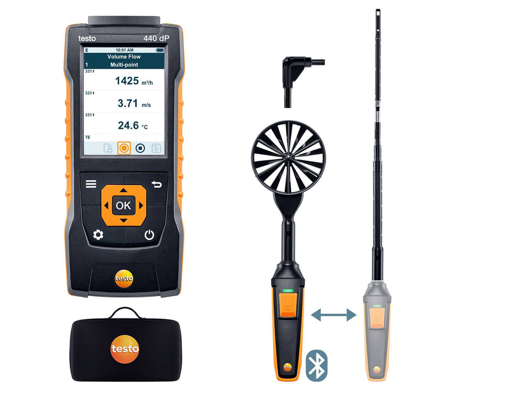 Testo 440 delta P Air Flow Combo Set 1 with Bluetooth - 0563 4409