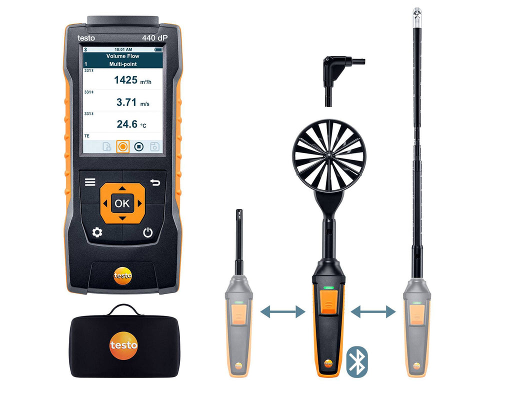 Testo 440 delta P Air Flow Combo Set 2 with Bluetooth - 0563 4410
