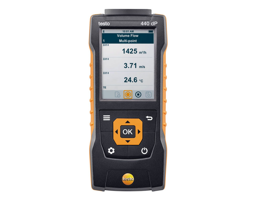 Testo 440 dP Air Velocity and IAQ Multifunction Measuring Instrument with Differential Pressure Sensor - 0560 4402